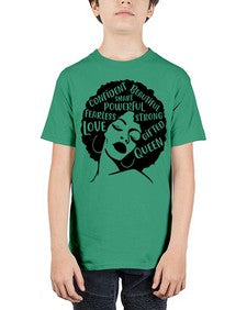afro lady with words 24# - black girls or women - Youth Tee Unisex