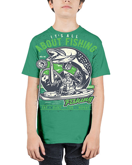 all about fishing cs 67# - shark-fish - Youth Tee Unisex