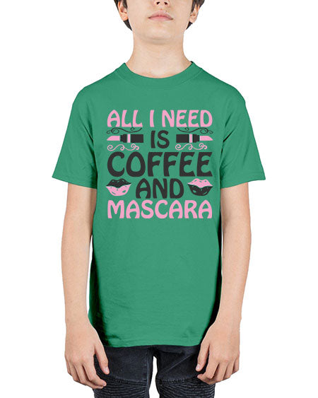 all i need is coffee and mascara Style 165# - beauty - fashion - Youth Tee Unisex