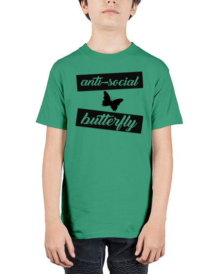 anti social butterfly - butterfly - Youth Tee Unisex