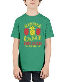 being vegan just gives you such great karma 53# - vegan - Youth Tee Unisex