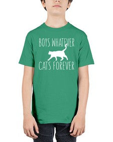boys whatever cats forever - cats - Youth Tee Unisex