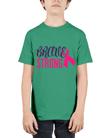 brave strong Style 15# - breast cancer - Youth Tee Unisex