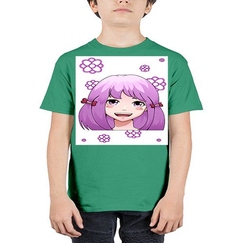 cute ponytails purple hair girl 63# - anime - Youth Tee Unisex