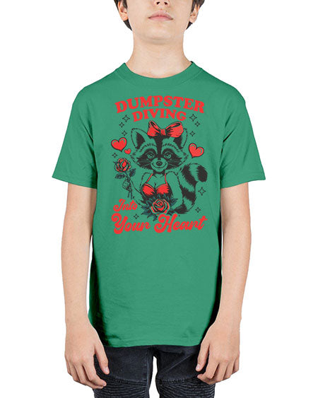 dumpster diving into your heart 11# - raccoon - Youth Tee Unisex