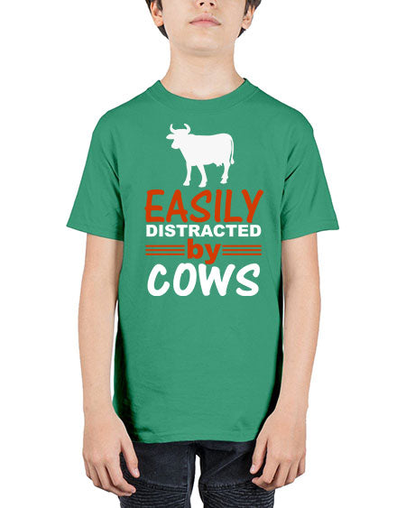 easily distracted by cows Style 4# - cow - Youth Tee Unisex
