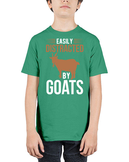 easily distracted by goats Style 5# - goat - Youth Tee Unisex