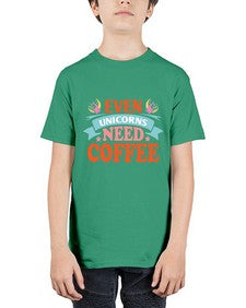 even unicorns need coffee 120# - unicorn - Youth Tee Unisex