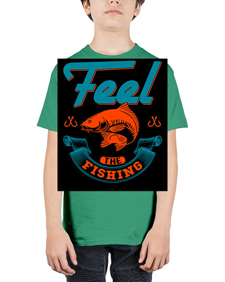 feel the fishing png 60# - shark-fish - Youth Tee Unisex