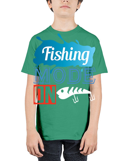 fishing mode on png 77# - shark-fish - Youth Tee Unisex