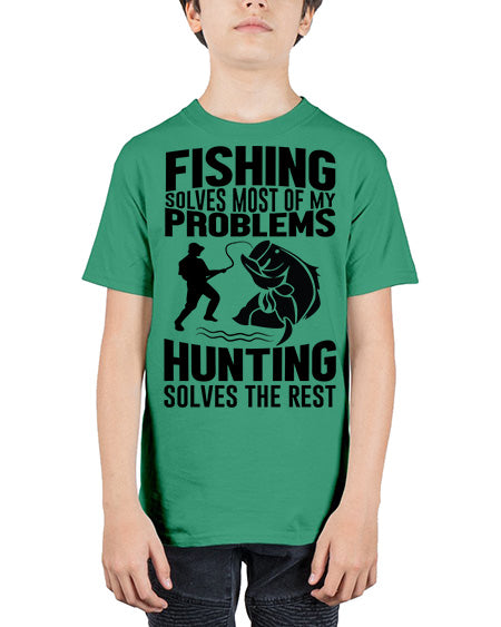 fishing solves 73# - shark-fish - Youth Tee Unisex