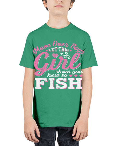 girl fishing 15# - shark-fish - Youth Tee Unisex