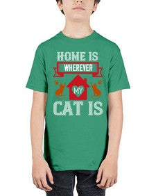 home is wherwever my cat is Style 51# - cats - Youth Tee Unisex