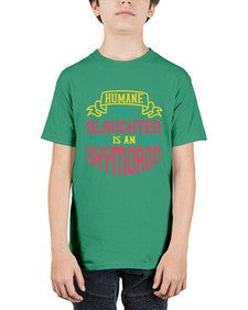 humane slaughter is an oxymoron 194# - vegan - Youth Tee Unisex