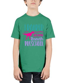 i roared my way through preschool 375# - prek headstart - Youth Tee Unisex