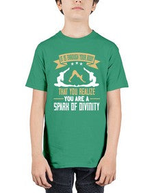 it is through your body that you realize you are a spark of divinity  343# - yoga - Youth Tee Unisex