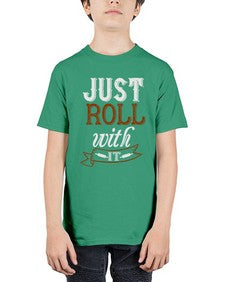 just roll with it 295# - cooking - Youth Tee Unisex