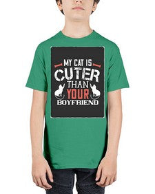 my cat is cuter than your boyfriend Style 71# - cats - Youth Tee Unisex