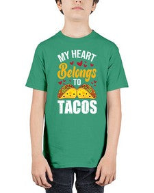my heart belongs to tacos 1423# - tacos - Youth Tee Unisex