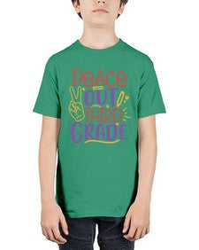 peace out third grade 645# - third grade - Youth Tee Unisex