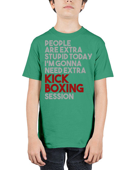 people are extra stupid today kick boxing 53# - boxing - Youth Tee Unisex