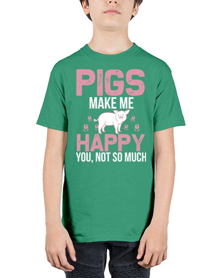 pigs make me happy Style 35# - pig - Youth Tee Unisex
