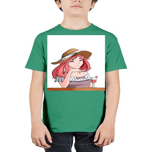 pretty woman with fresh juice in summer 37# - anime - Youth Tee Unisex