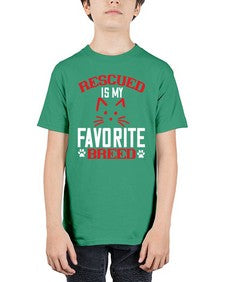 rescued is my favorite breed Style 114# - cats - Youth Tee Unisex