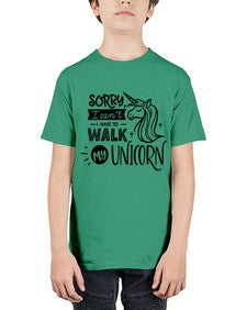 sorry i cant i have to walk black 406# - unicorn - Youth Tee Unisex