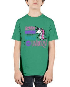 sorry i cant i have to walk my unicorn 407# - unicorn - Youth Tee Unisex