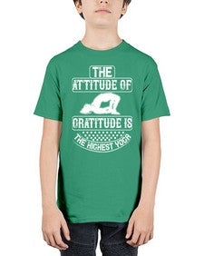 the attitude of gratitude is the highest yoga  544# - yoga - Youth Tee Unisex