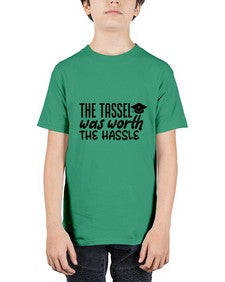 the tassel was worth the hassle 943# - graduation - Youth Tee Unisex