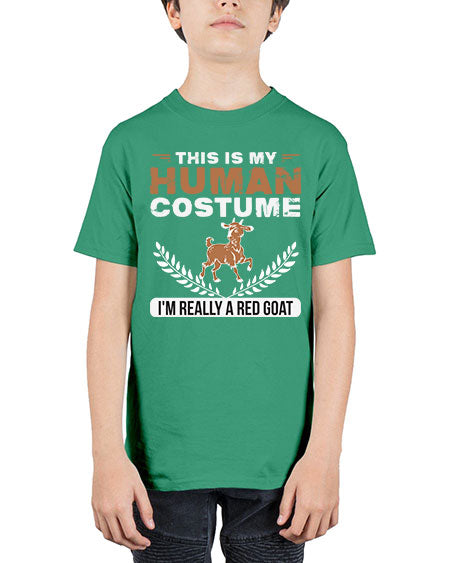 this is my human costume im really a red goat Style 1# - goat - Youth Tee Unisex