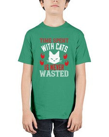 time spend with cat is never wasted Style 120# - cats - Youth Tee Unisex