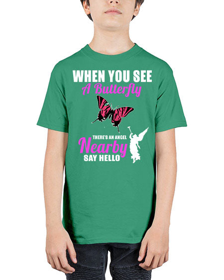 when you see a butterfly - butterfly - Youth Tee Unisex