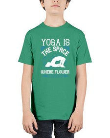 yoga is the space where flower blossoms  627# - yoga - Youth Tee Unisex