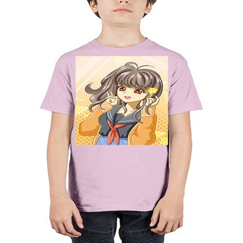 A beautiful and happy girl back to school 90# - anime - Youth Tee Unisex