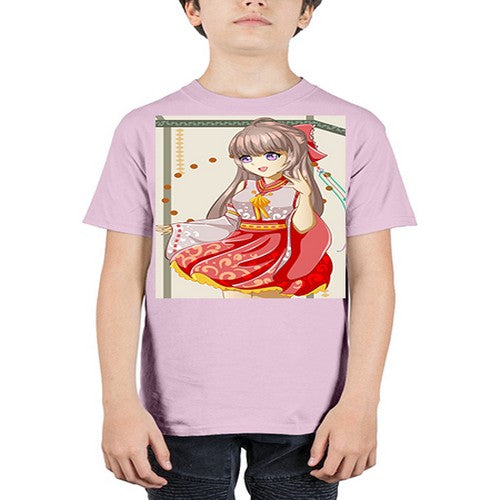 A beautiful and happy girl with kimono 104# - anime - Youth Tee Unisex