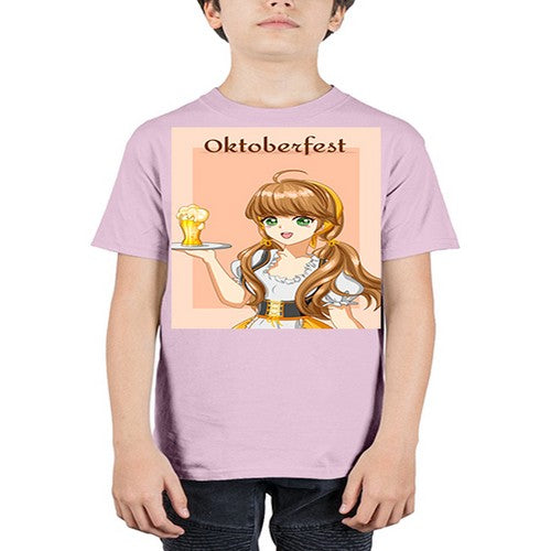 A beautiful girl with beer happy at celebrating the oktoberfest 87# - anime - Youth Tee Unisex