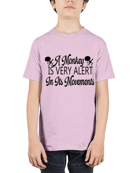 A monkey is very alert  - monkey - Youth Tee Unisex