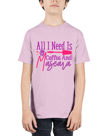 All I Need Is Coffee And Mascara Style 258# - beauty - fashion - Youth Tee Unisex