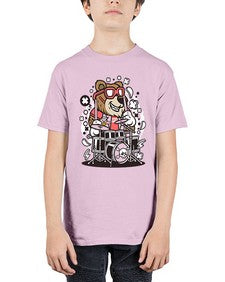 Bear drummer 14# - cartoon animals - Youth Tee Unisex