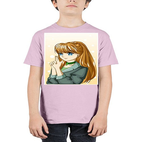 Beautiful and cool girl with long blonde hair 152# - anime - Youth Tee Unisex