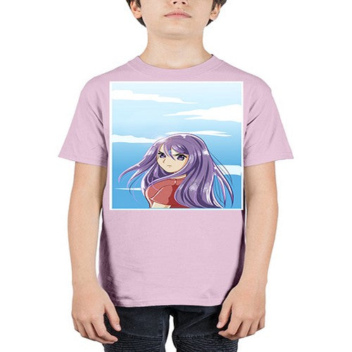 Beautiful and cute girl purple long hair in the summer with 109# - anime - Youth Tee Unisex