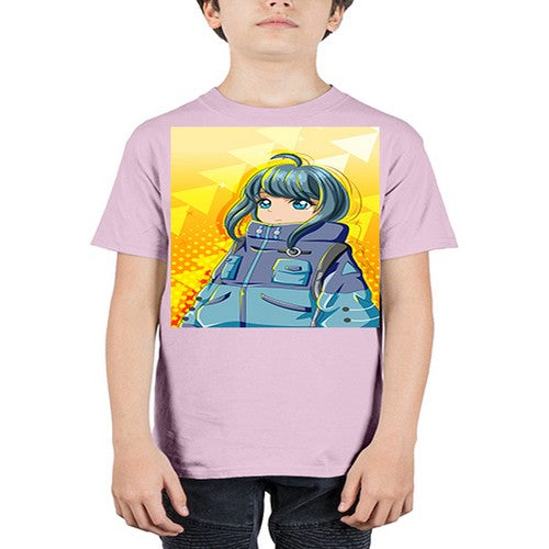 Beautiful and cute girl with big jacket 88# - anime - Youth Tee Unisex