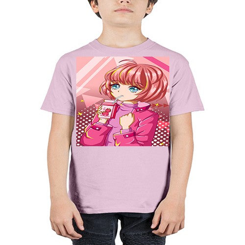 Beautiful and cute girl with strawberry milk 76# - anime - Youth Tee Unisex