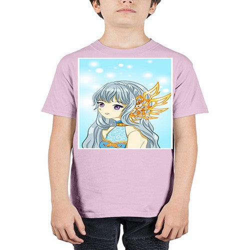 Beautiful and cute queen long blue hair with gold crown 27# - anime - Youth Tee Unisex