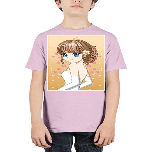 Beautiful and happy girl wearing wedding dress 84# - anime - Youth Tee Unisex
