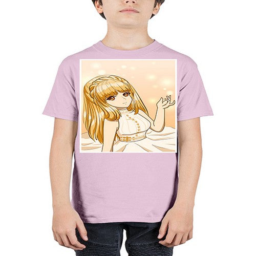 Beautiful and happy princess long yellow hair 24# - anime - Youth Tee Unisex