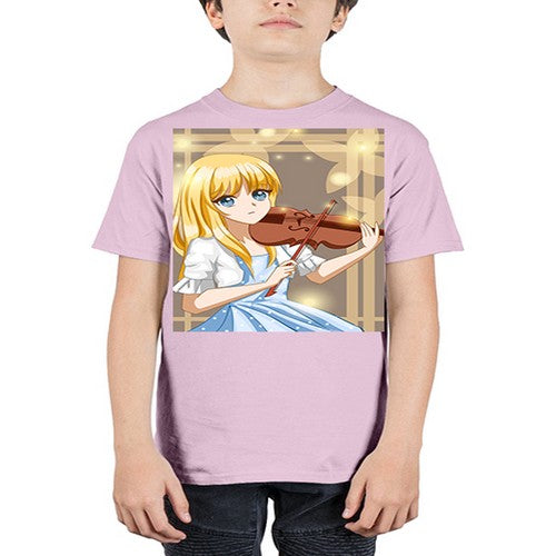 Beautiful girl playing violin 2# - anime - Youth Tee Unisex